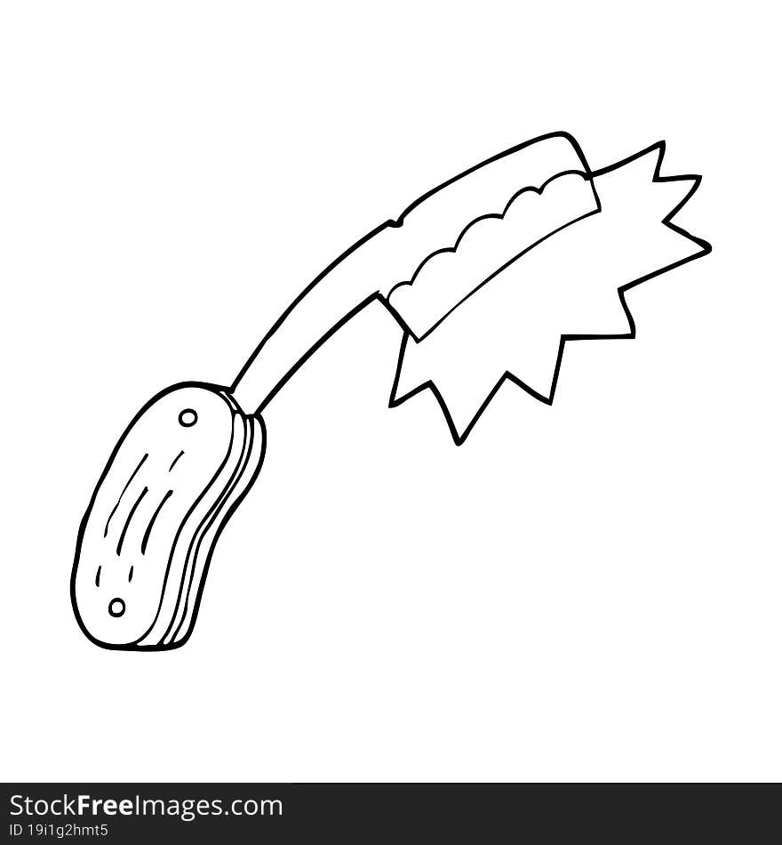 line drawing cartoon cut throat razor