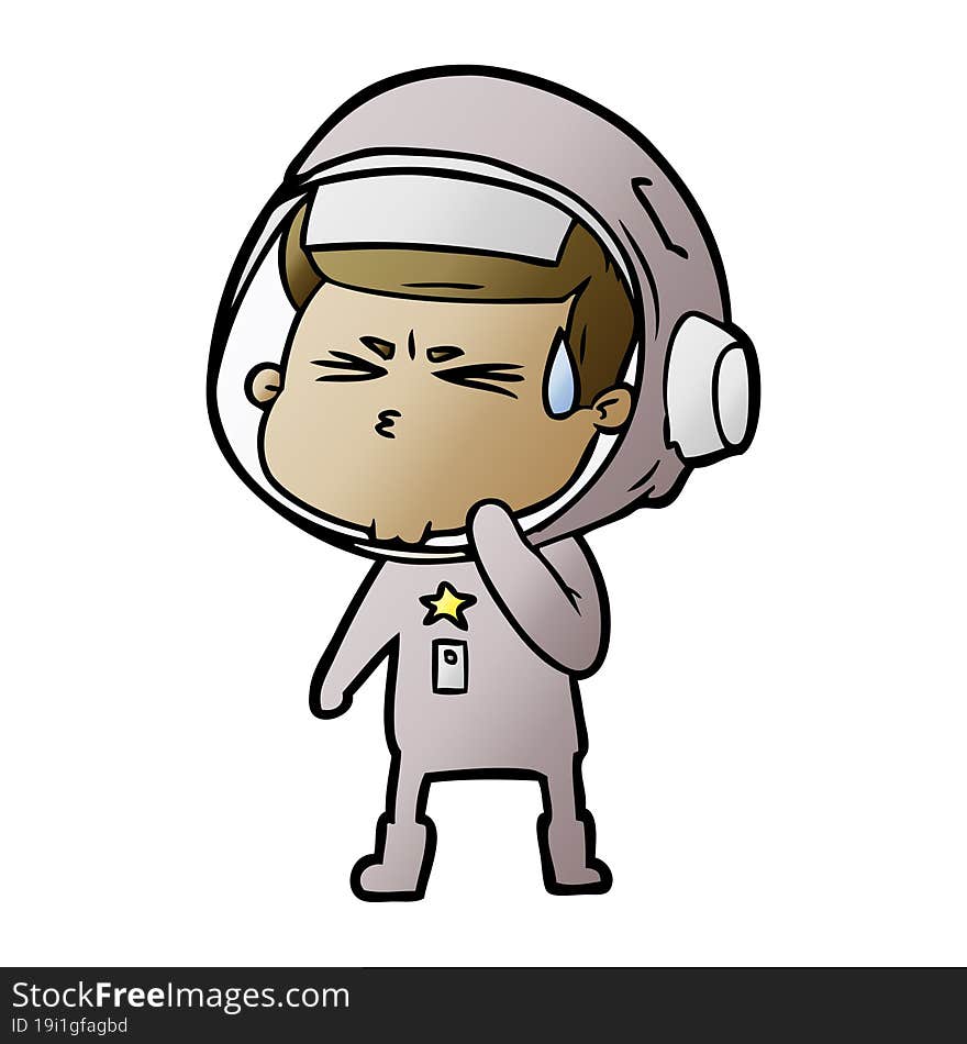 cartoon stressed astronaut. cartoon stressed astronaut