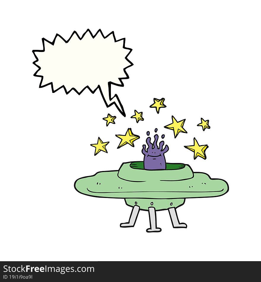 speech bubble cartoon flying saucer