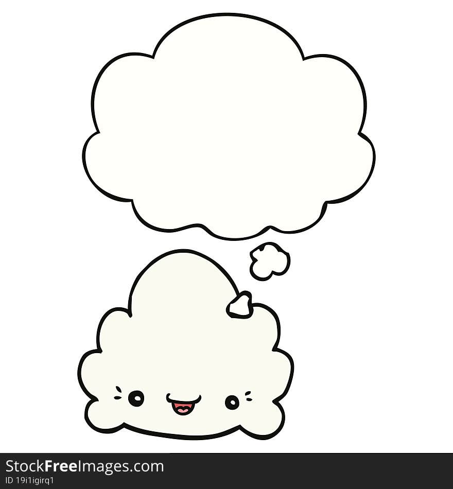 Cartoon Cloud And Thought Bubble