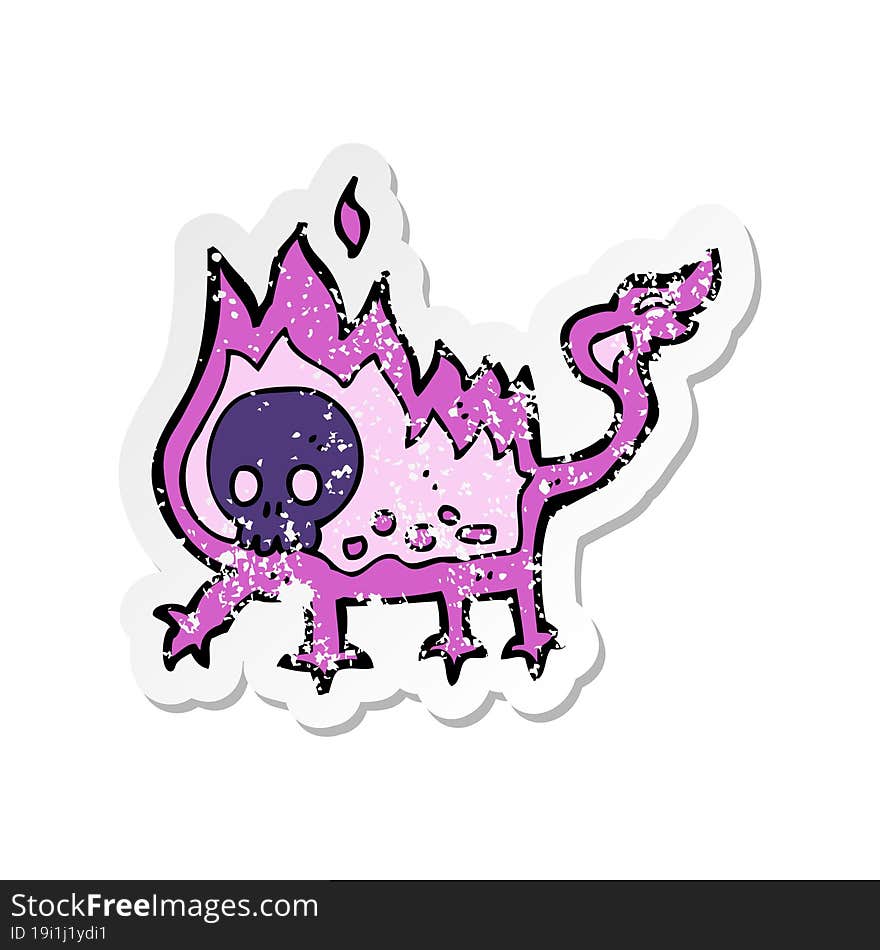 retro distressed sticker of a cartoon little imp