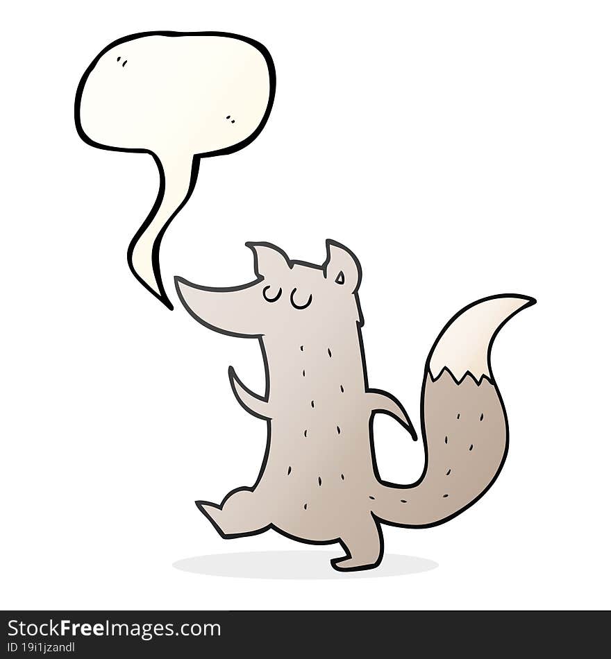 Speech Bubble Cartoon Cute Wolf