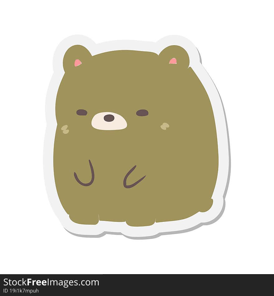 cartoon sad bear sticker