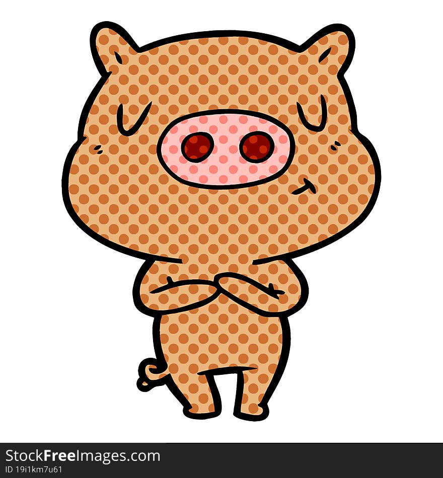 cartoon content pig. cartoon content pig