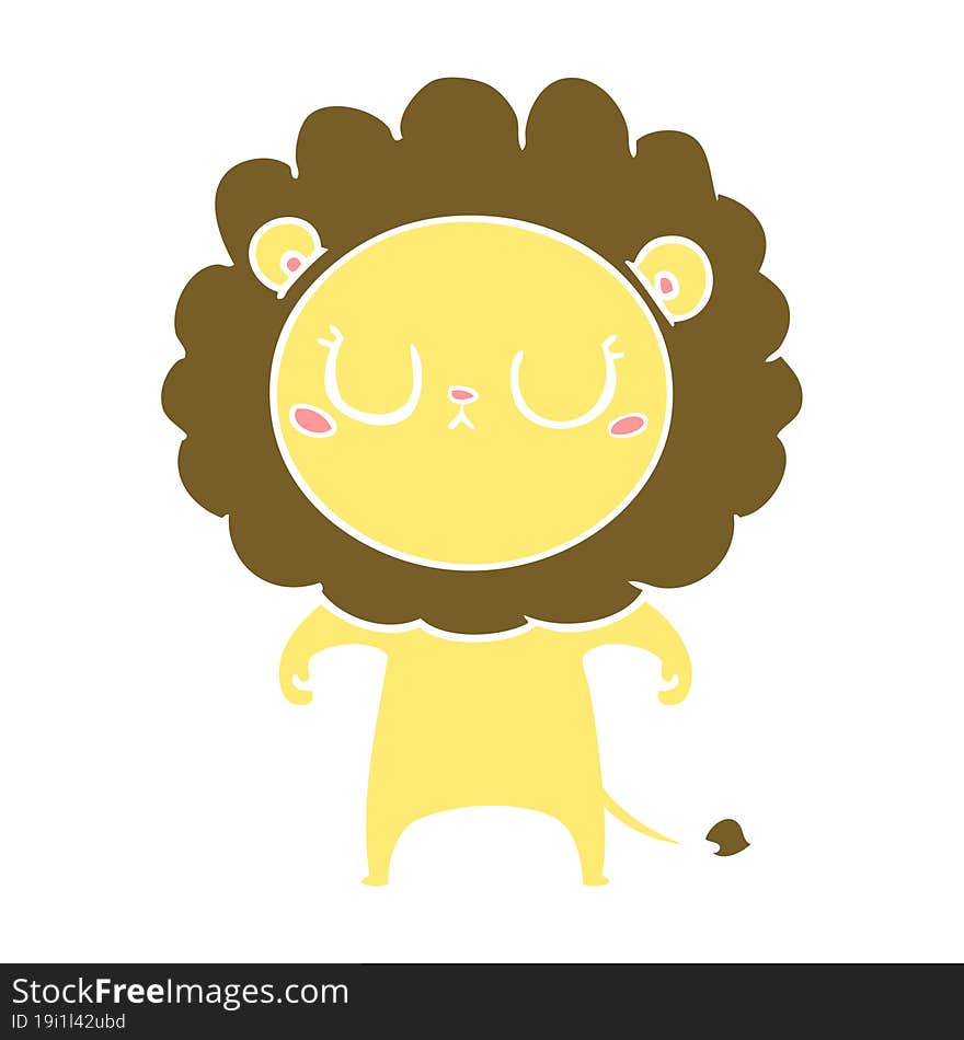 flat color style cartoon lion