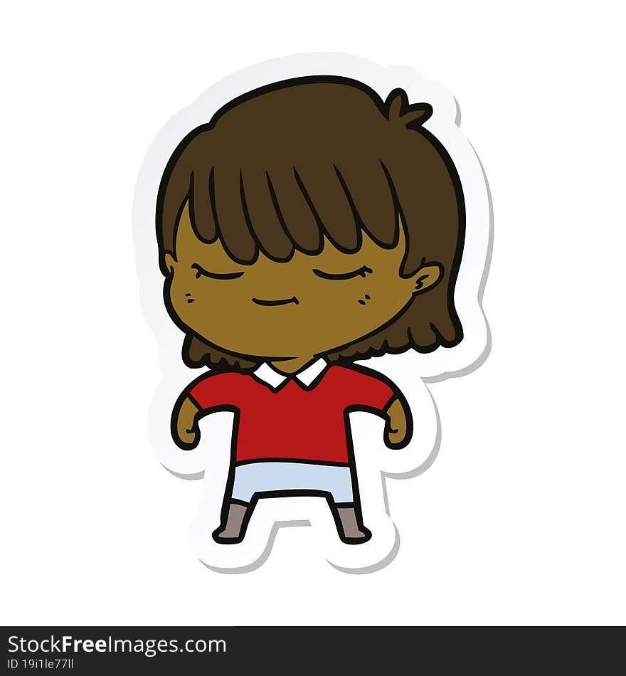 sticker of a cartoon woman