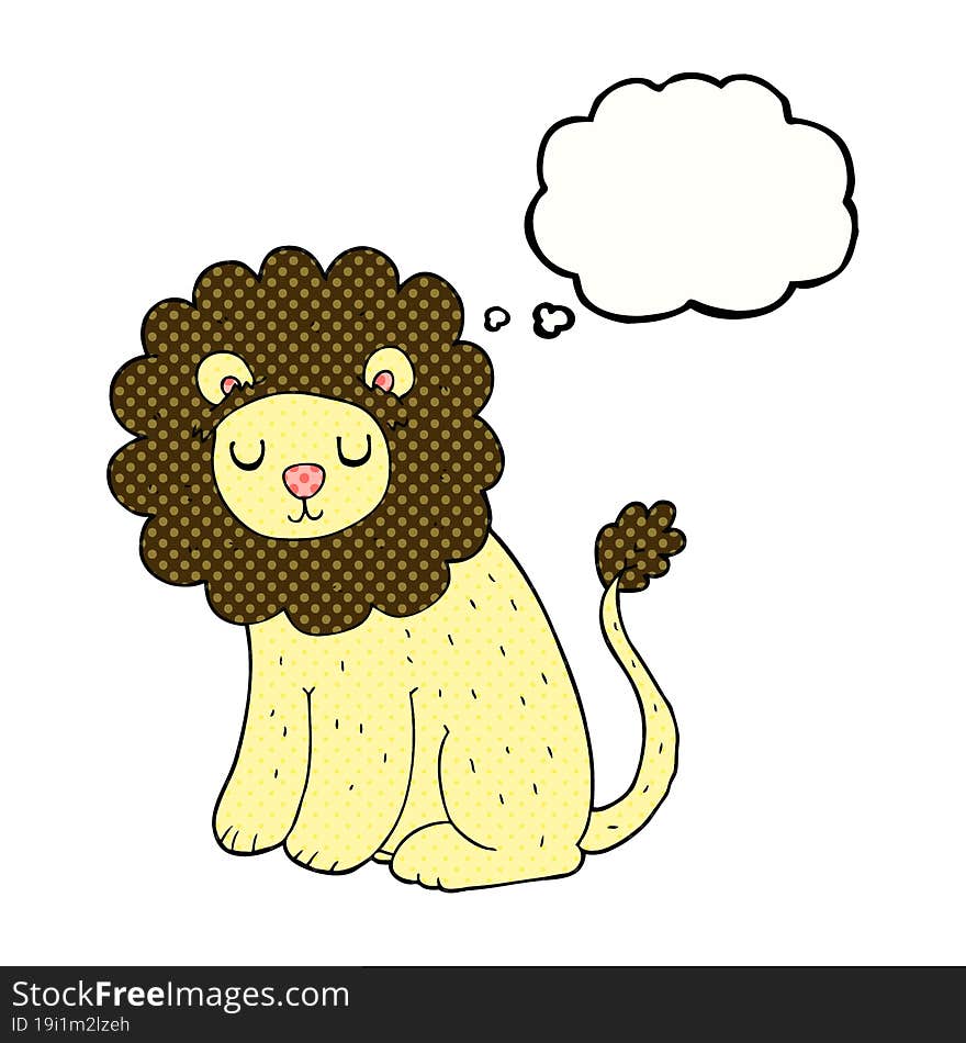 Thought Bubble Cartoon Cute Lion