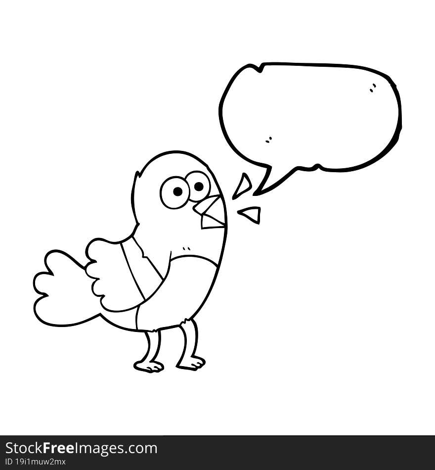 Speech Bubble Cartoon Bird