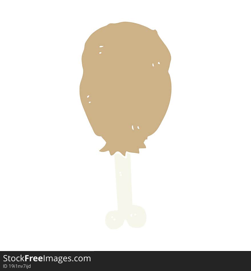 Flat Color Style Cartoon Chicken Leg