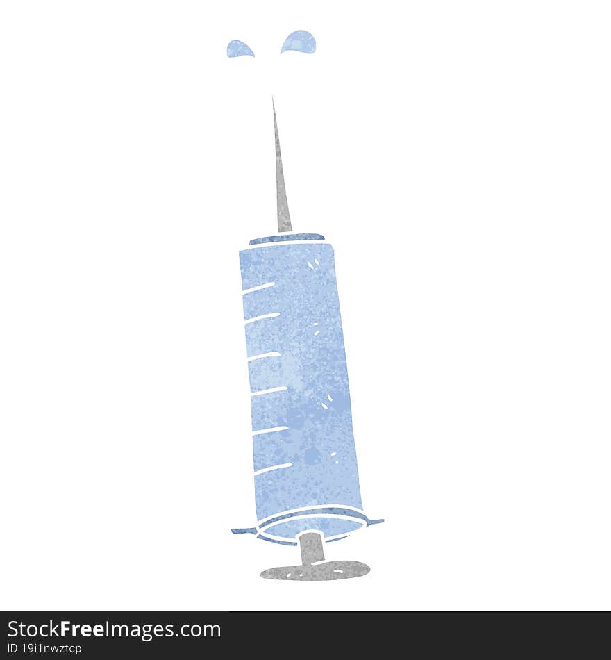 retro cartoon medical needle