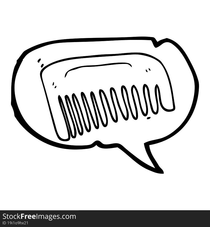 speech bubble cartoon comb