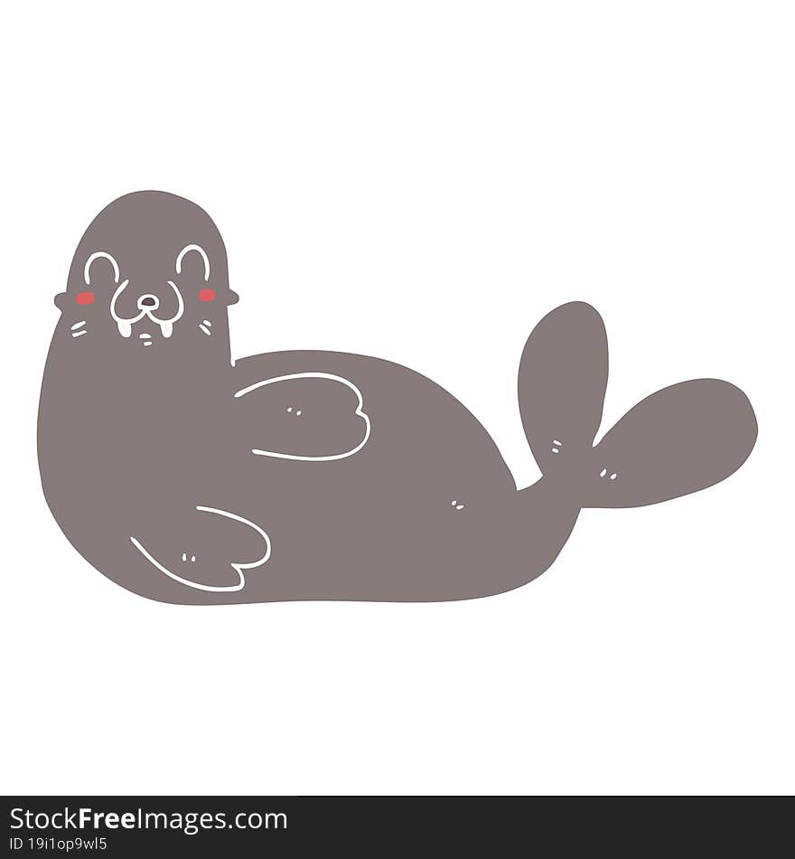 flat color style cartoon seal