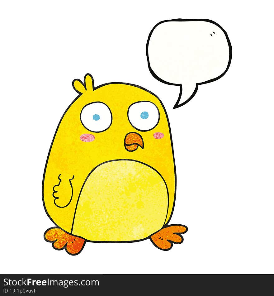 Speech Bubble Textured Cartoon Bird