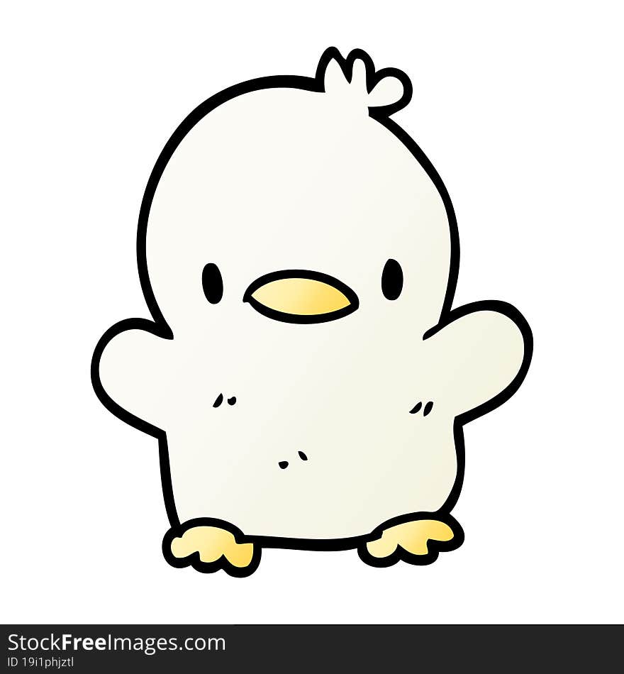 cartoon doodle baby duck