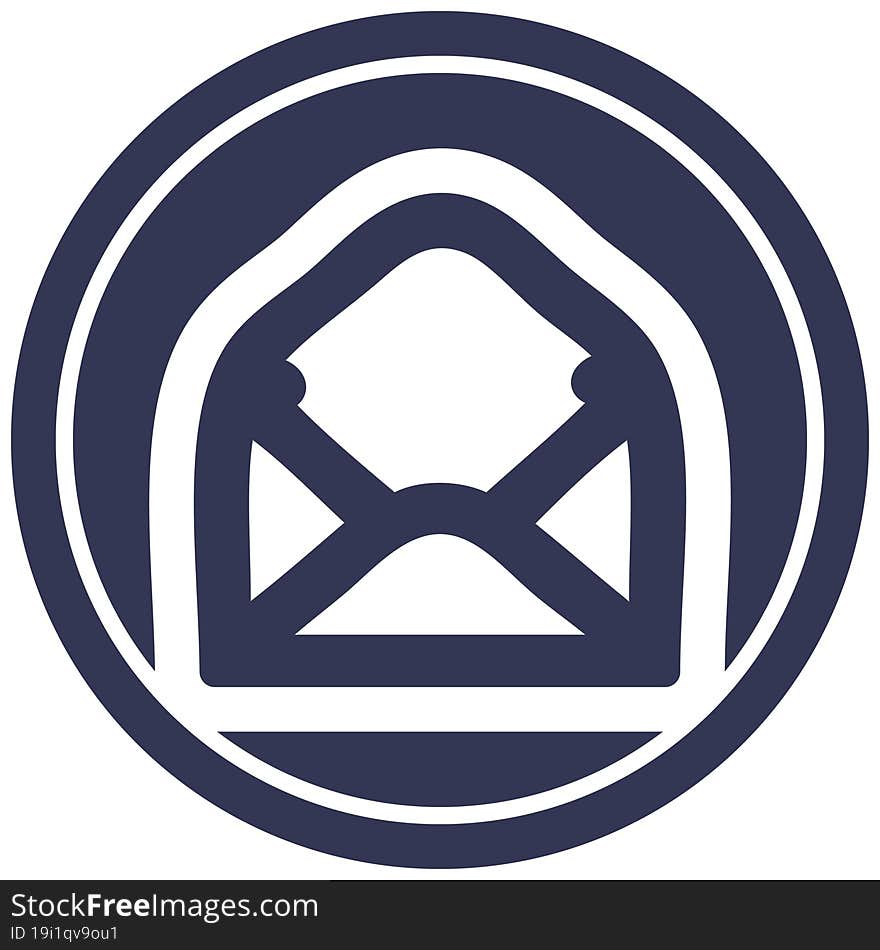 envelope letter circular icon symbol