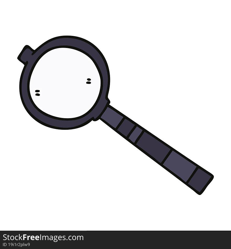 quirky hand drawn cartoon magnifying glass