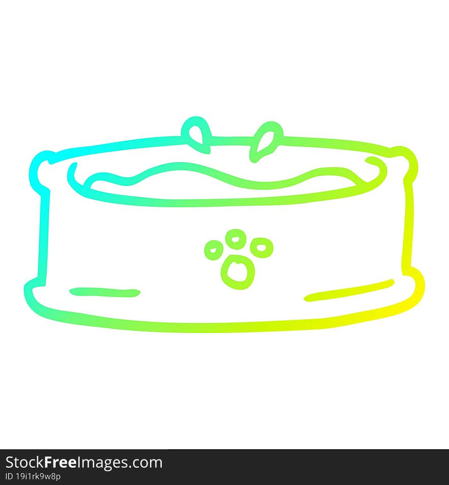 cold gradient line drawing cartoon pet bowl