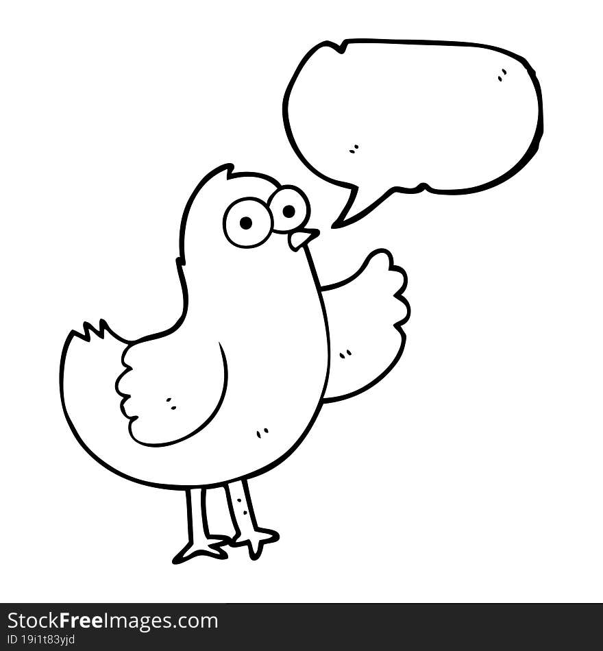 Speech Bubble Cartoon Bird