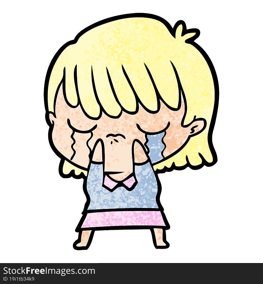 cartoon woman crying. cartoon woman crying