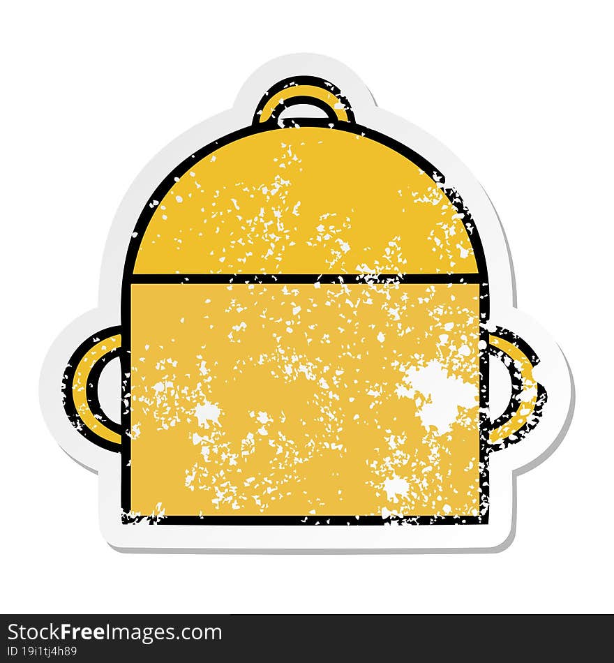 Distressed Sticker Of A Cute Cartoon Ruck Sack