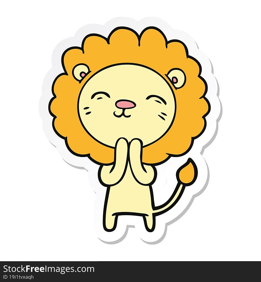 sticker of a cartoon lion