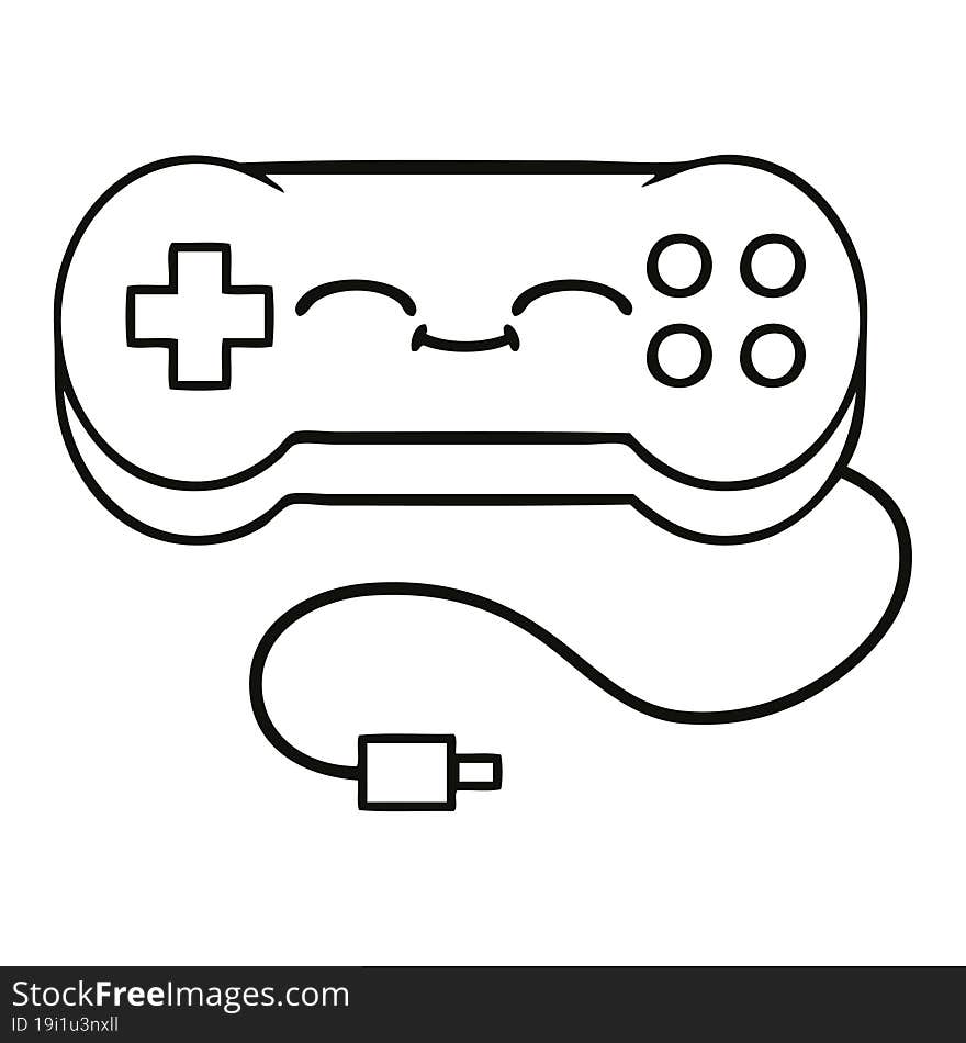 line drawing cartoon game controller