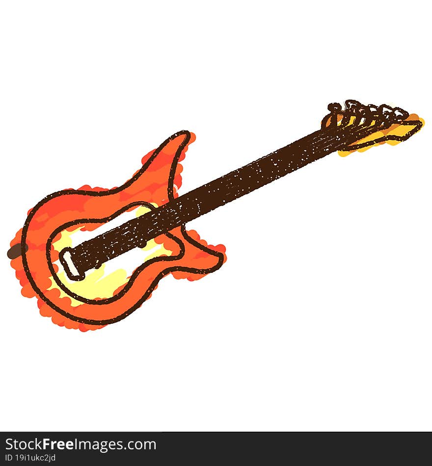 Electric Guitar Chalk Drawing