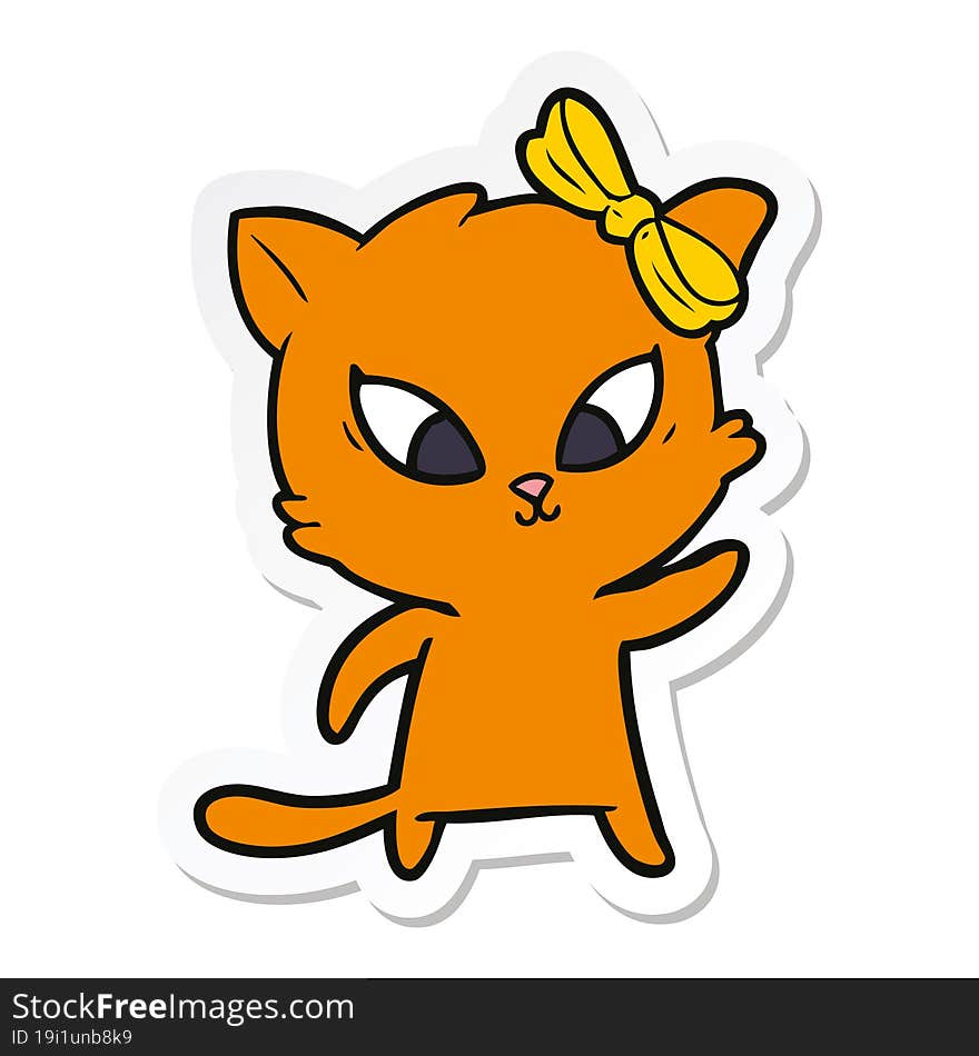 sticker of a cartoon cat