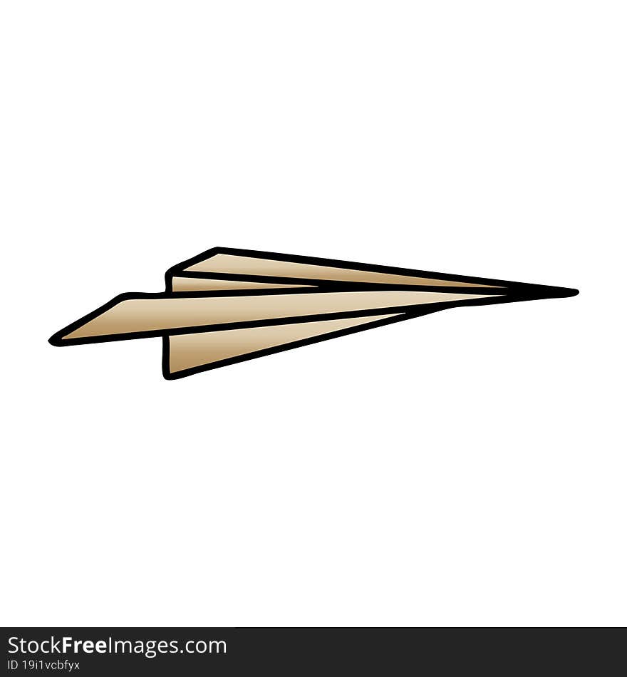 gradient shaded cartoon paper aeroplane