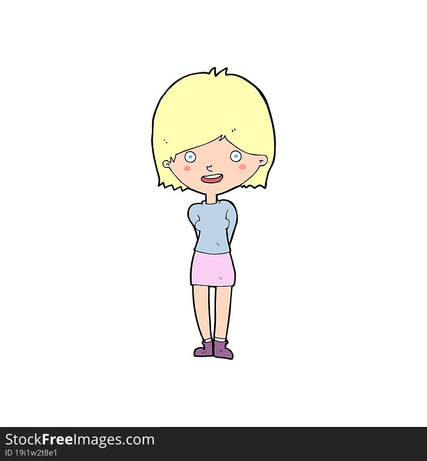 Cartoon Friendly Woman