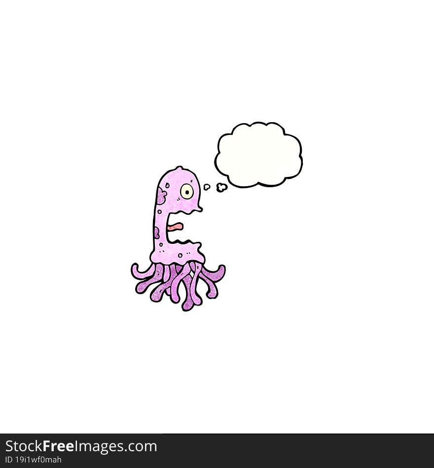 Terrified Jellyfish Cartoon