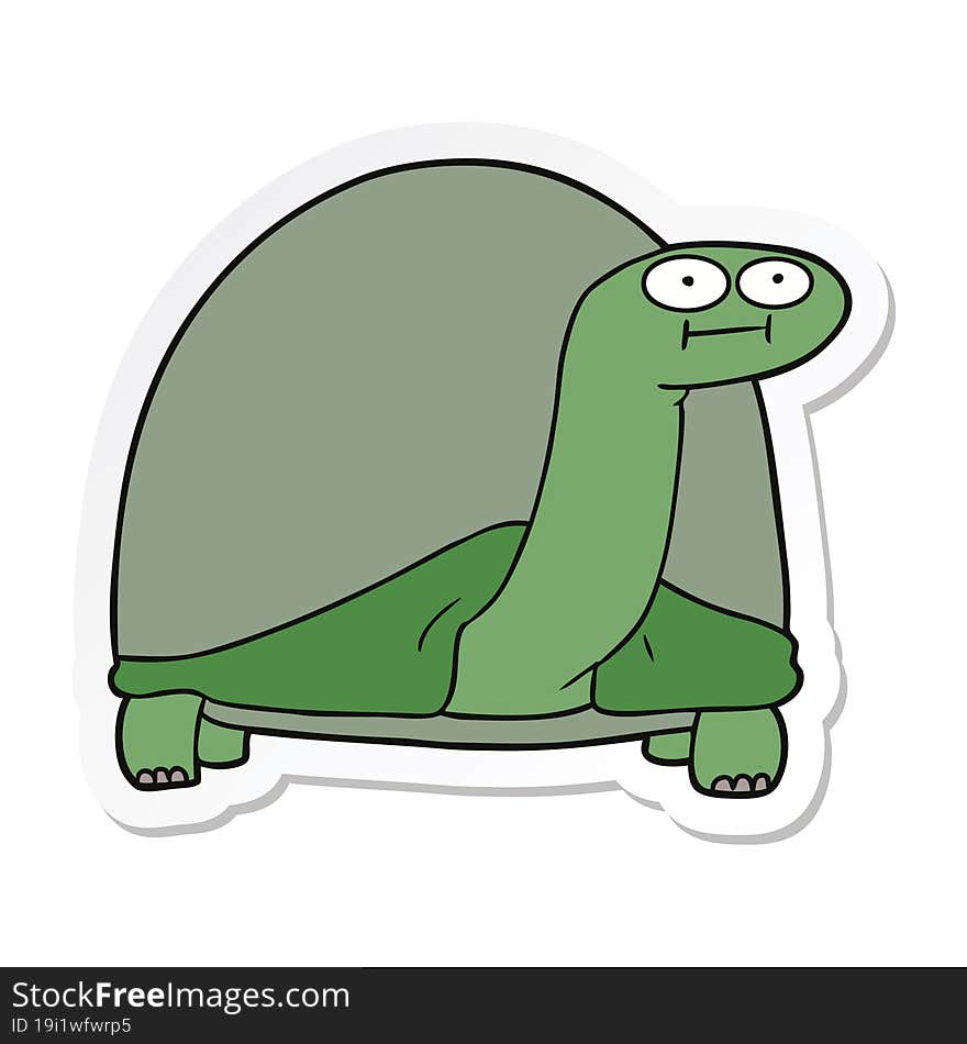 sticker of a cartoon tortoise