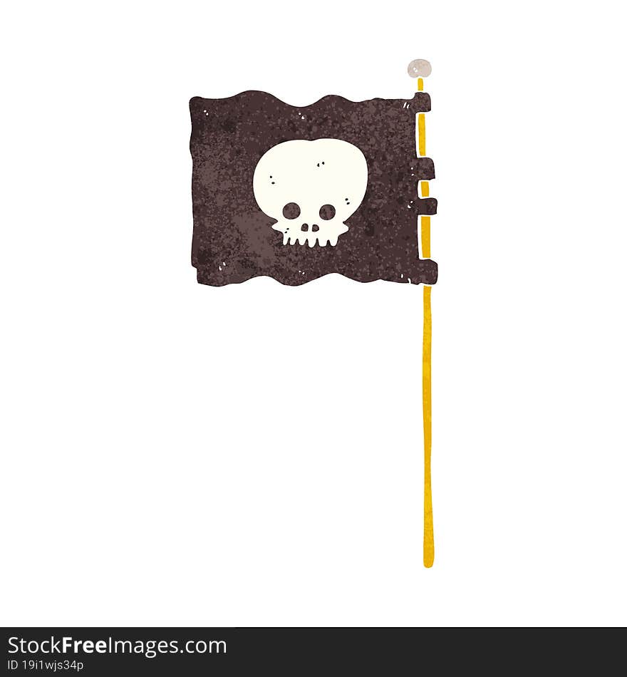 cartoon waving pirate flag