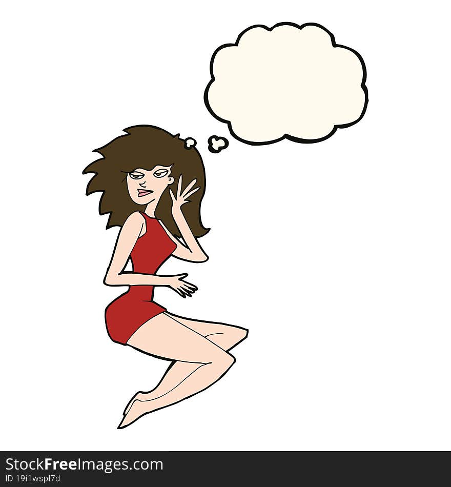 cartoon sexy woman with thought bubble