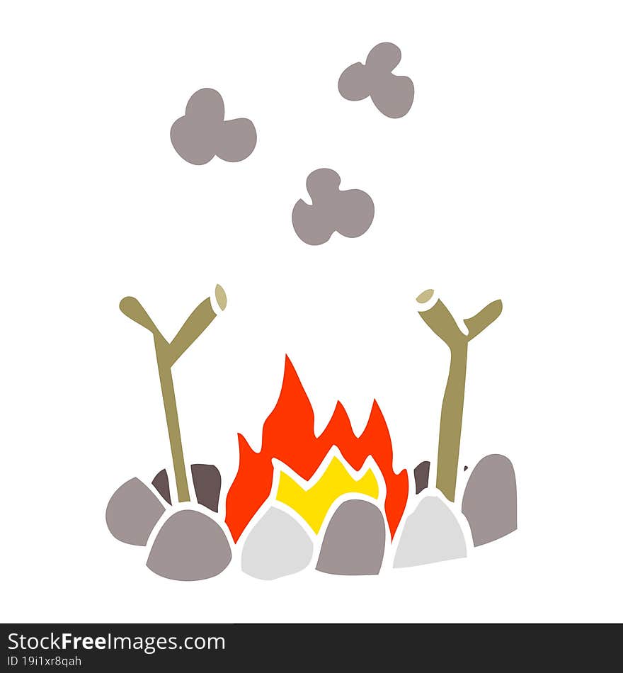 Cartoon Doodle Camp Fire