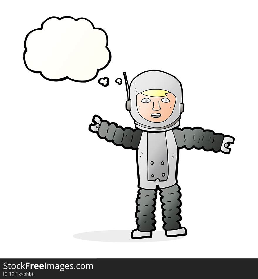 cartoon astronaut with thought bubble