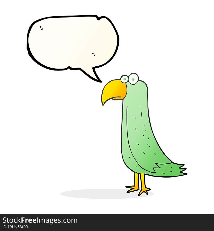 Speech Bubble Cartoon Parrot