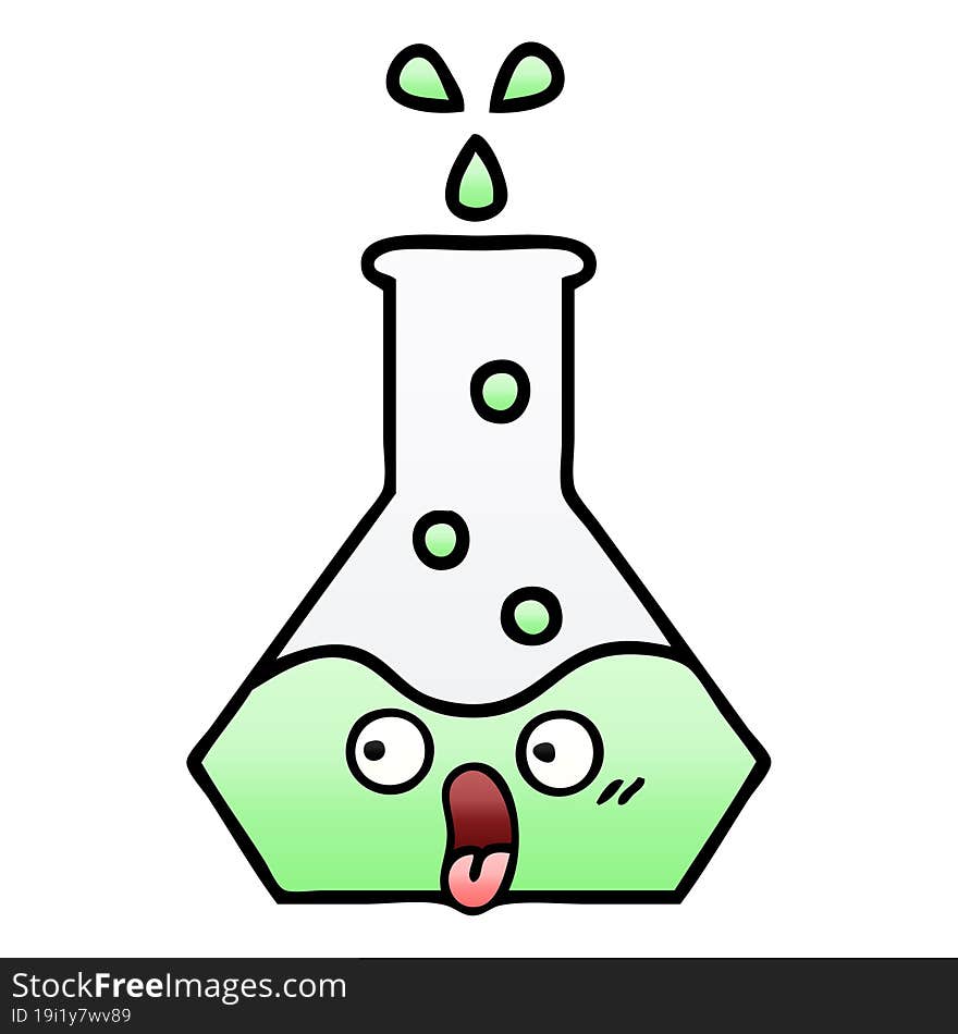 gradient shaded cartoon science beaker