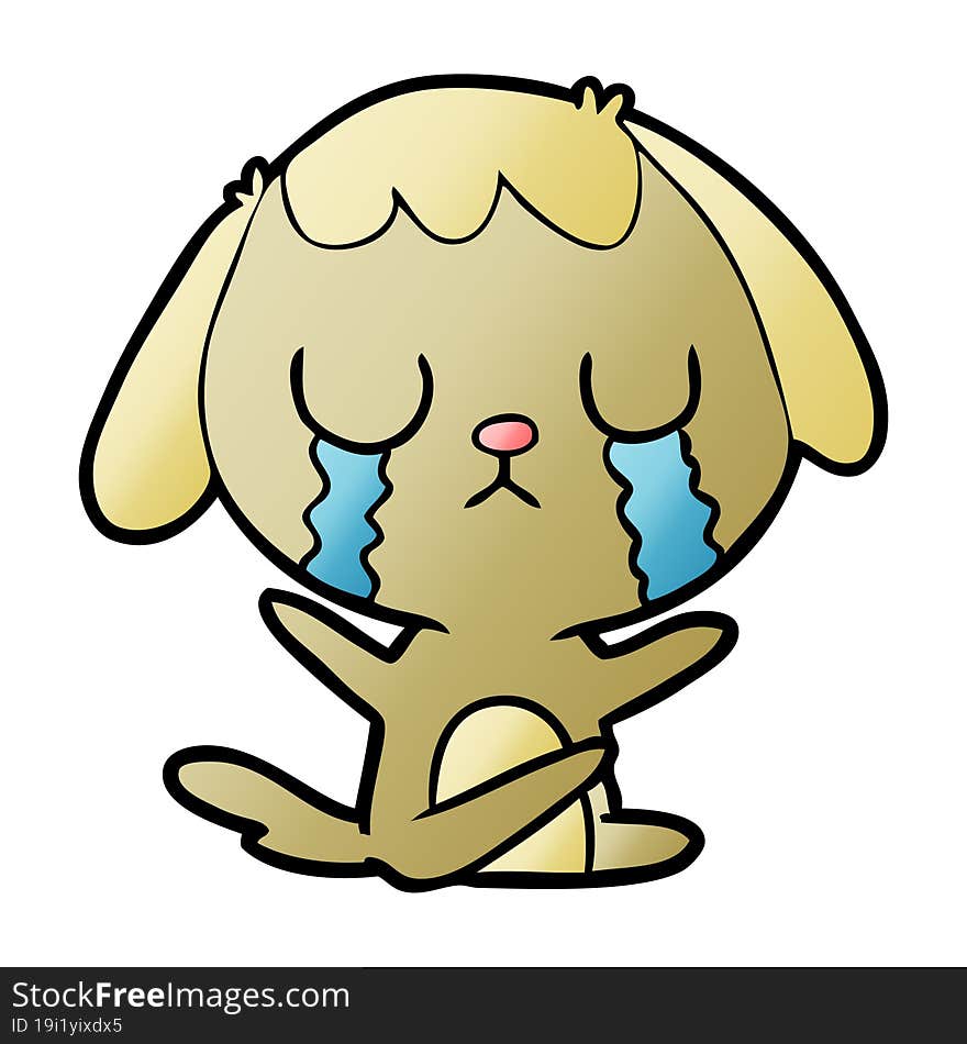 cute cartoon dog crying. cute cartoon dog crying