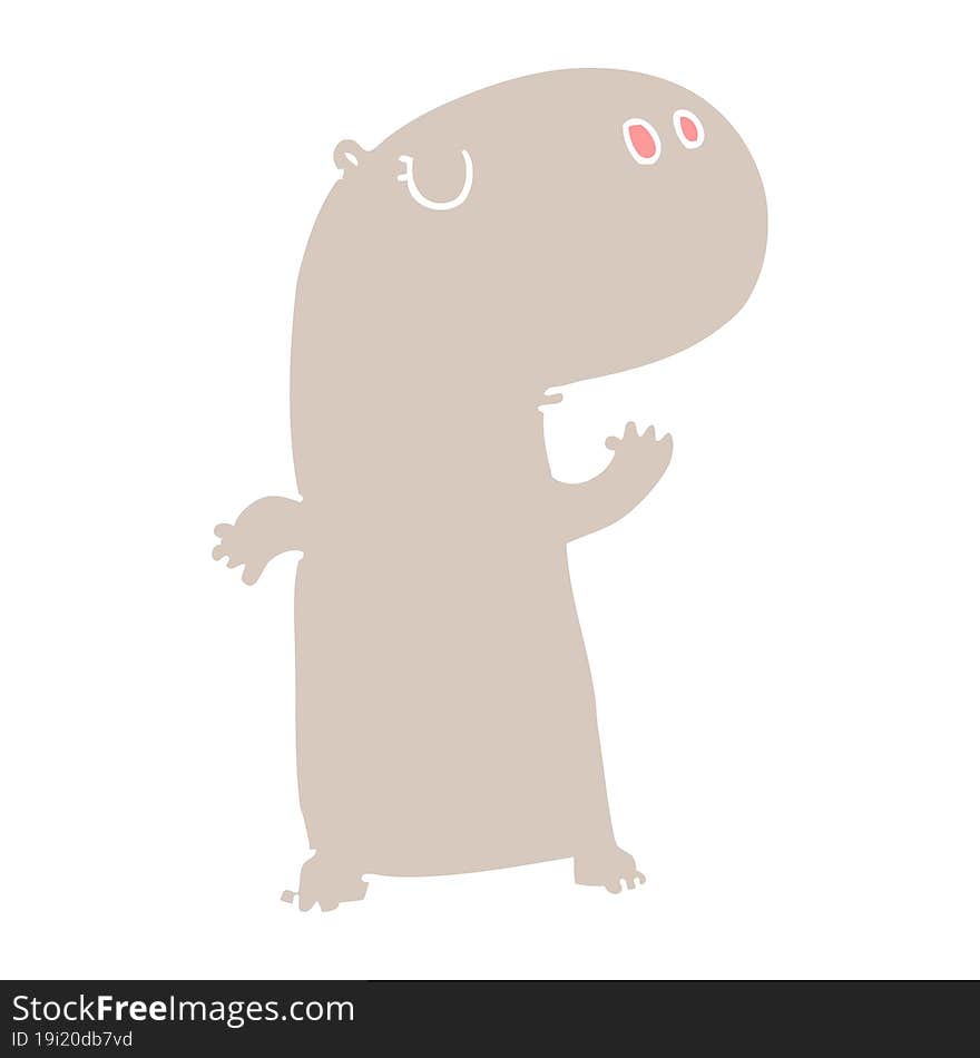 flat color style cartoon hippopotamus