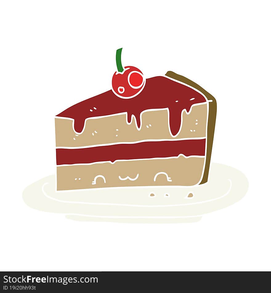 flat color style cartoon cake