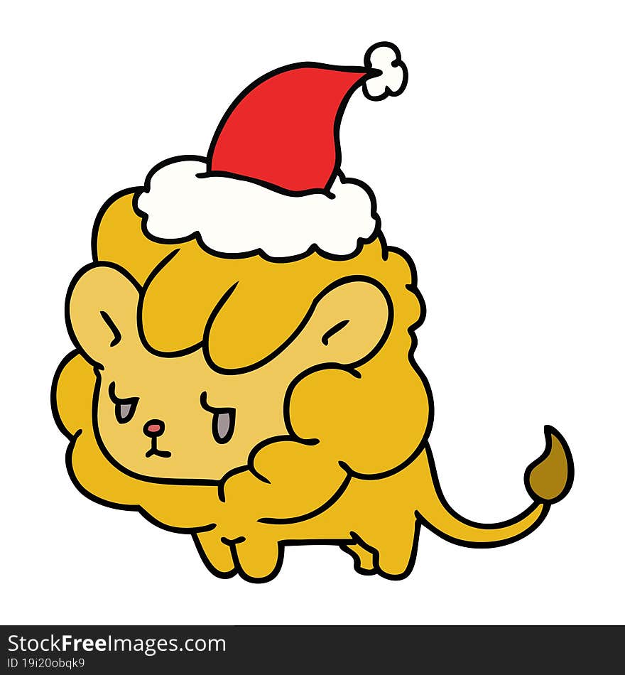 Christmas Cartoon Of Kawaii Lion