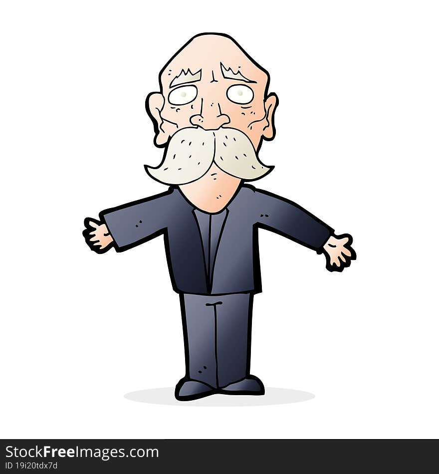 cartoon disapointed old man