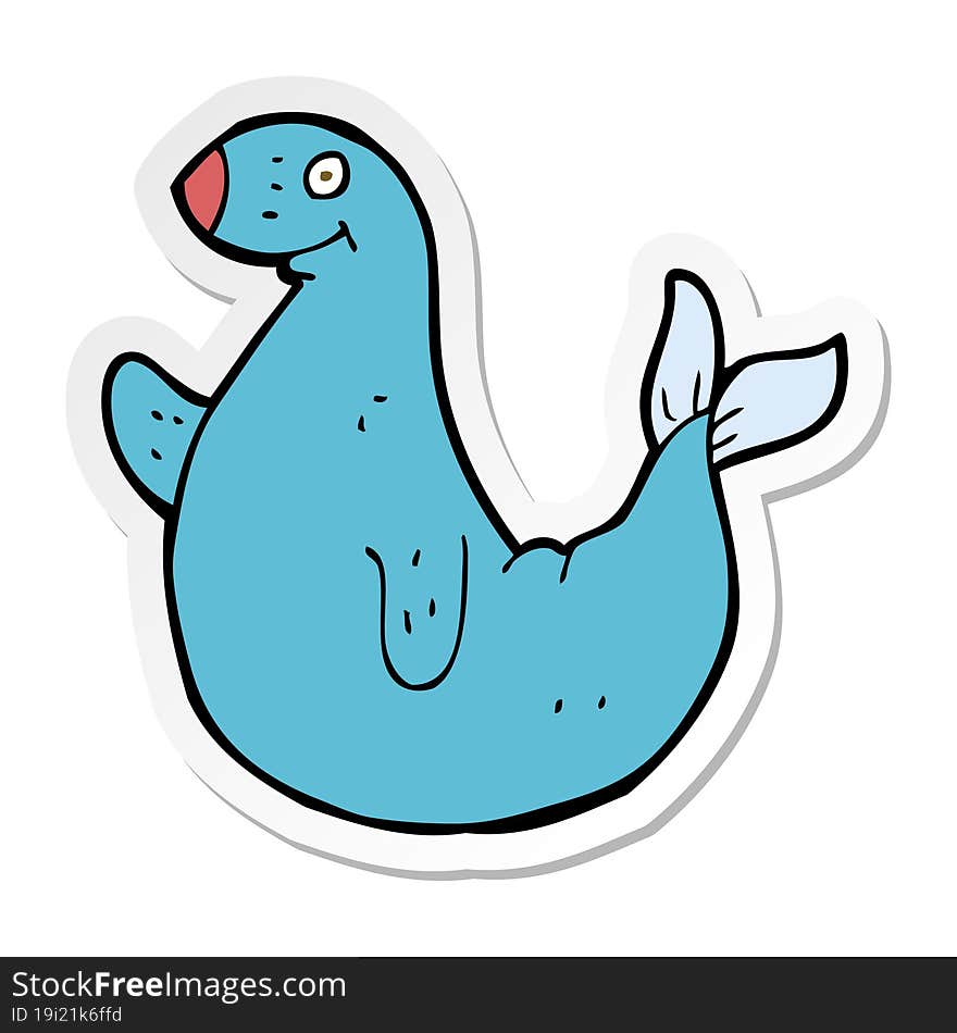 sticker of a cartoon seal