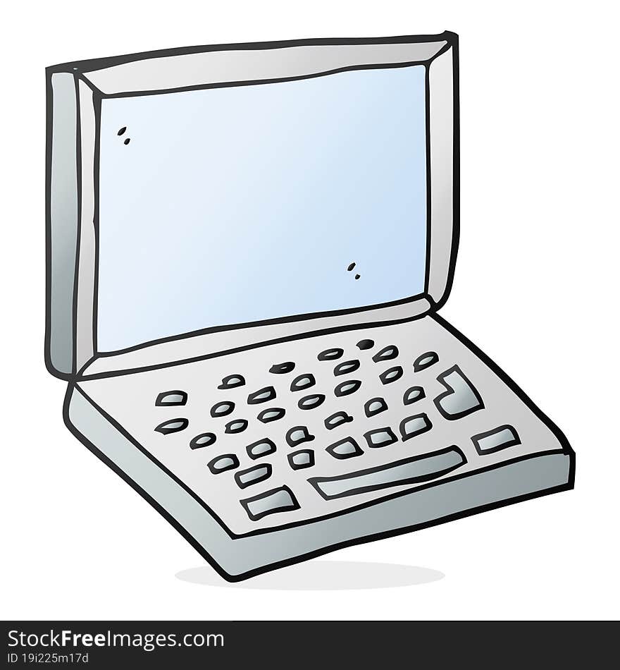 freehand drawn cartoon laptop computer