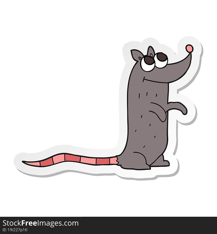 sticker of a cartoon rat