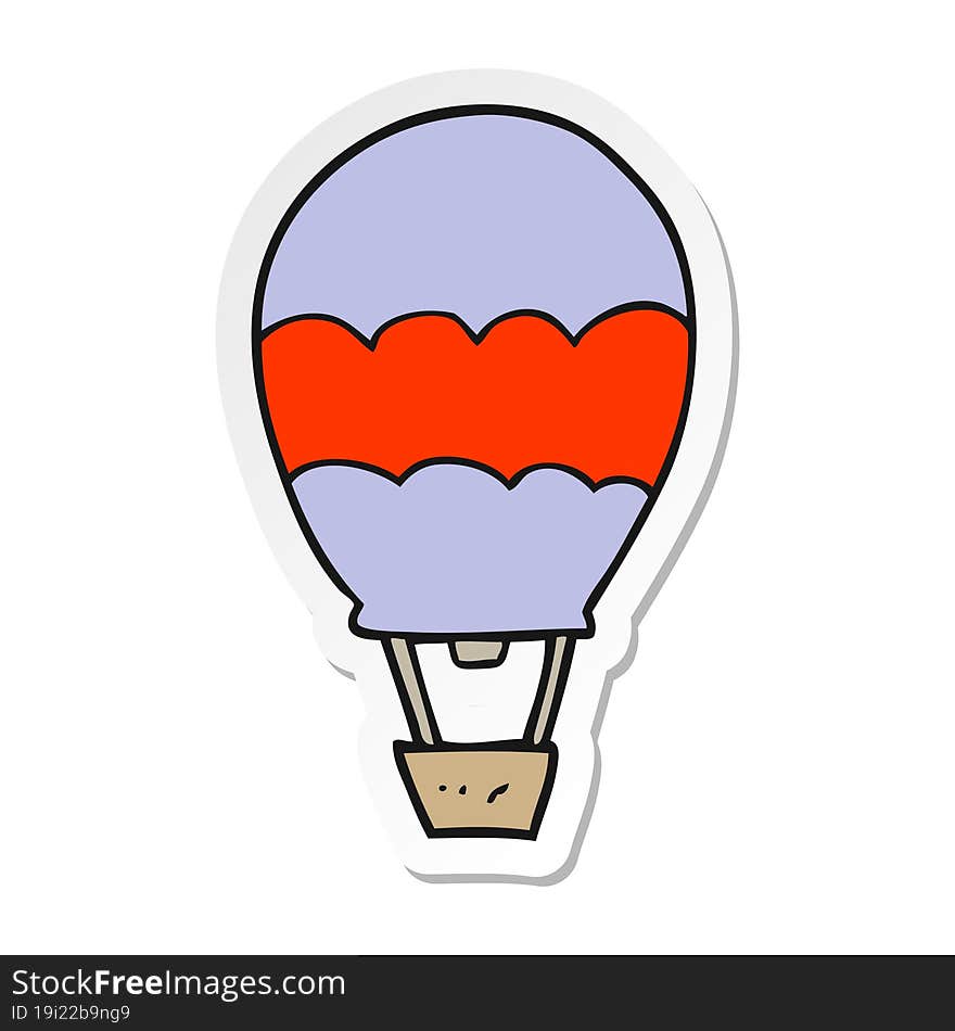 Sticker Of A Cartoon Hot Air Balloon