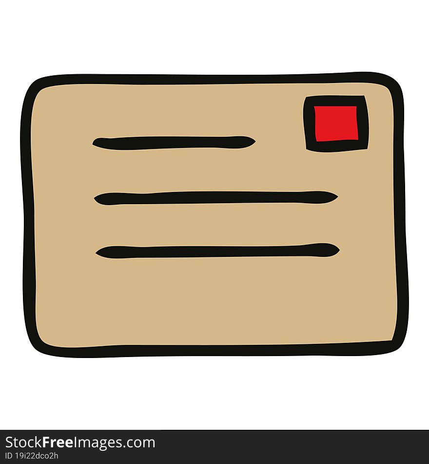 cute cartoon of a paper envelope. cute cartoon of a paper envelope