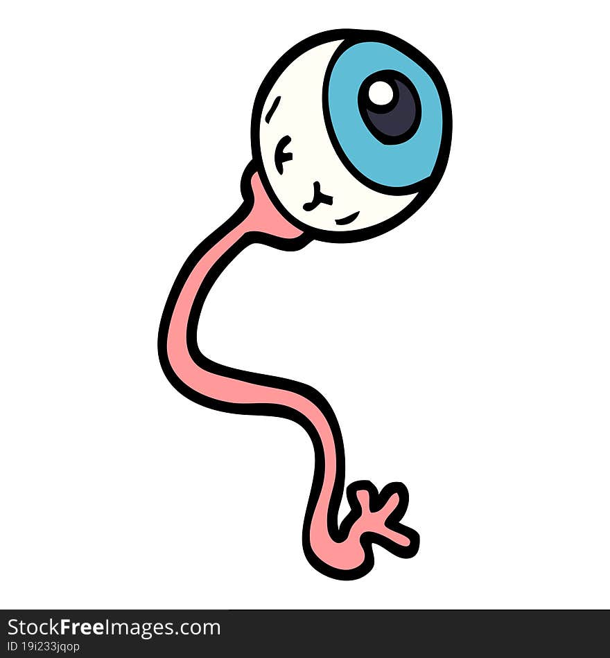 gross hand drawn doodle style cartoon eyeball