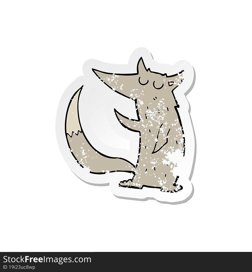 retro distressed sticker of a cartoon wolf